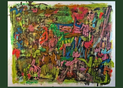 Cylburn garden abstract 24 X 19 Acrylic and oil stick on paper