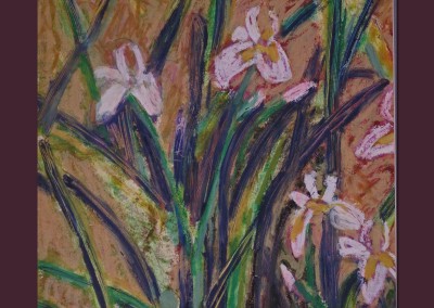 No Van Gogh Irises 20 X 16 Oil Pastel, Acrylic on Paper