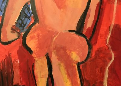 Man With a Large Butt 20x24 Acrylic on Paper